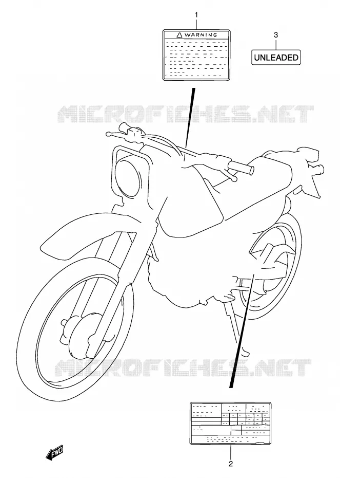 ETIKET (MODELE X/Y) Suzuki MOTO 125 DR 2000  DR125SEUY(E4)
