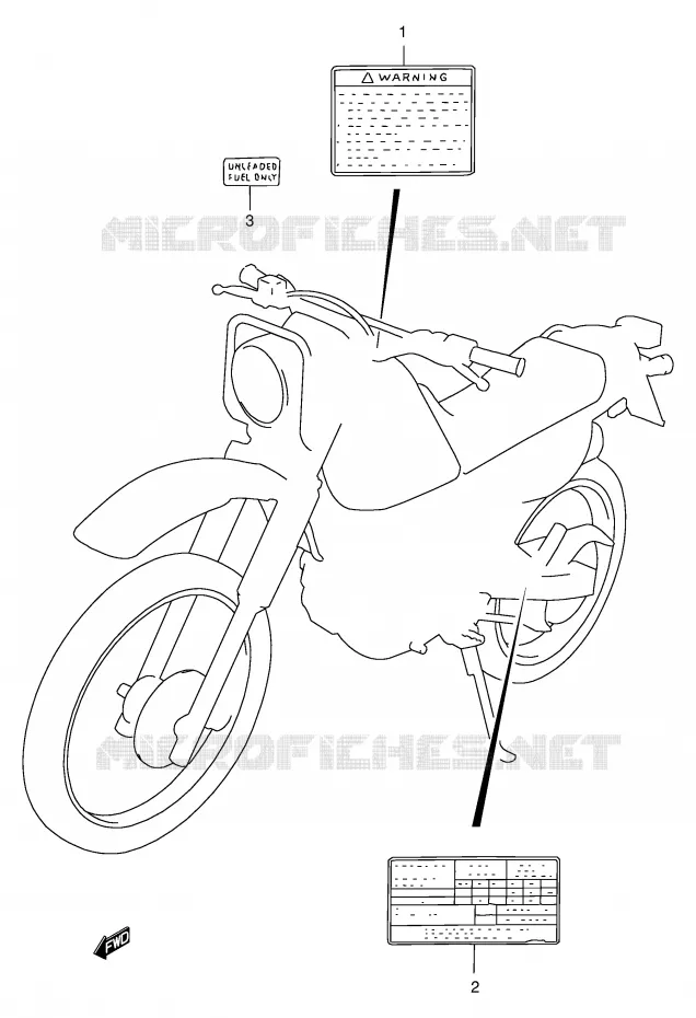 ETIKET Suzuki MOTO 200 DR 1998  DR200SEW(E24)
