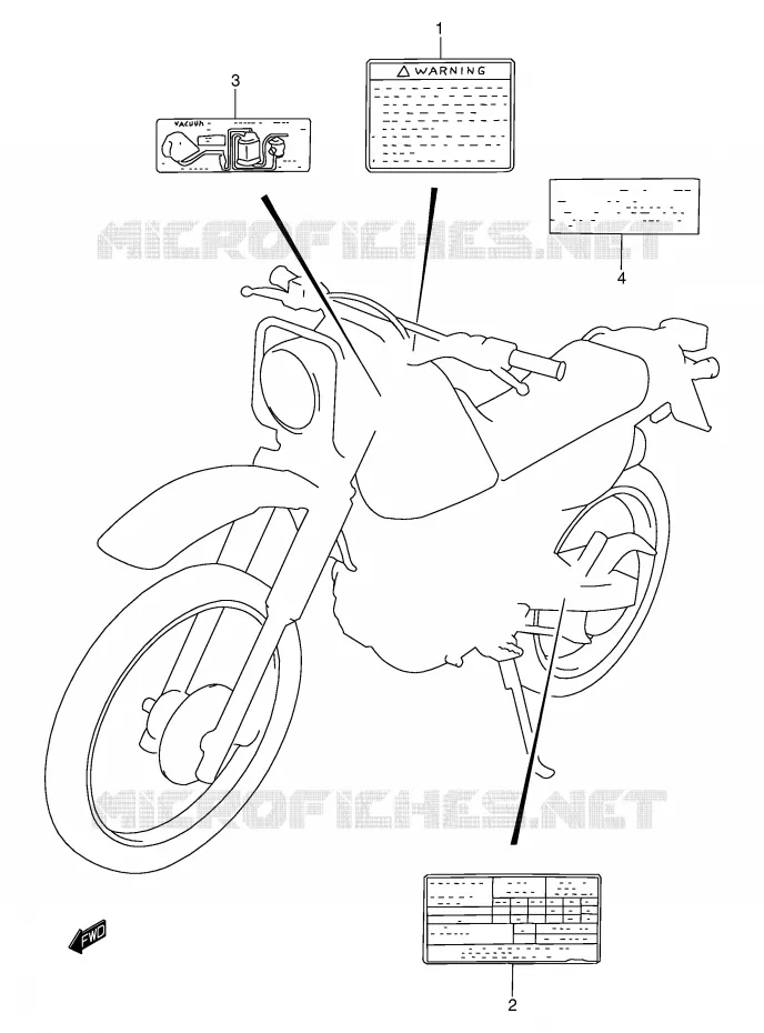ETIKET Suzuki MOTO 200 DR 2004  DR200SEK4(E3/E28)