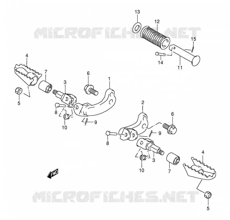 FOOTREST (MODEL K1 E24/MODEL K2 E6,P9/MODEL K3/K4/K5 E6) Suzuki MOTO 200 DR 2003  DR200SEK3(E24)