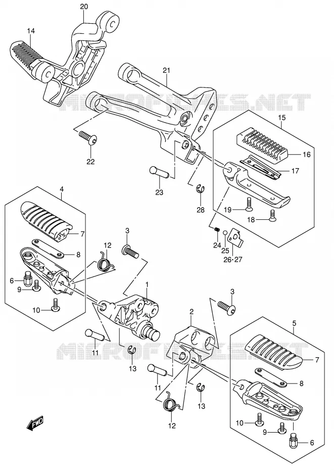 FOOTREST Suzuki MOTO 1000 V-STROM 2005  DL1000K5(E2)