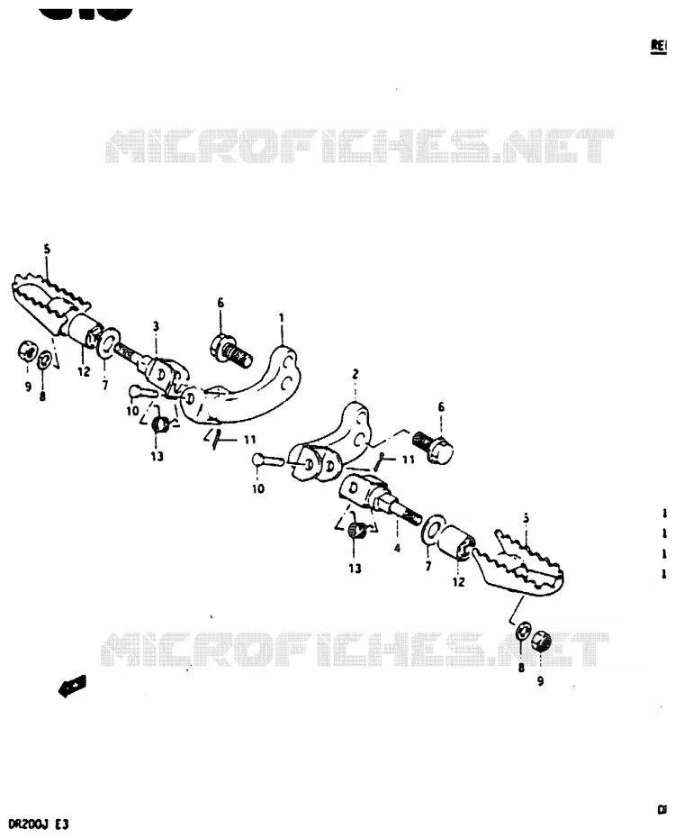 FOOTREST Suzuki MOTO 200 DR 1988  DR200J(G/H/J)