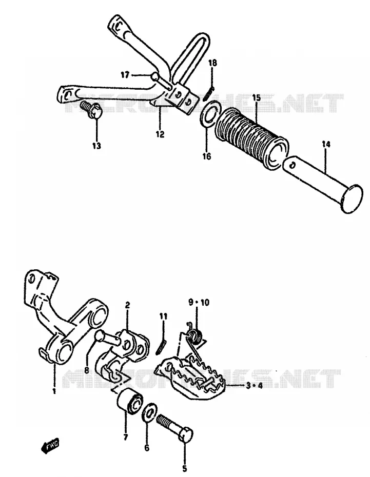 FOOTREST Suzuki MOTO 350 DR 1993  DR350SUP(L/M/N/P/R)