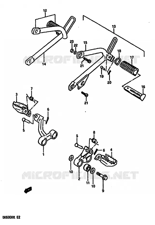 FOOTREST Suzuki MOTO 600 DR 1987  DR600RH(E2)