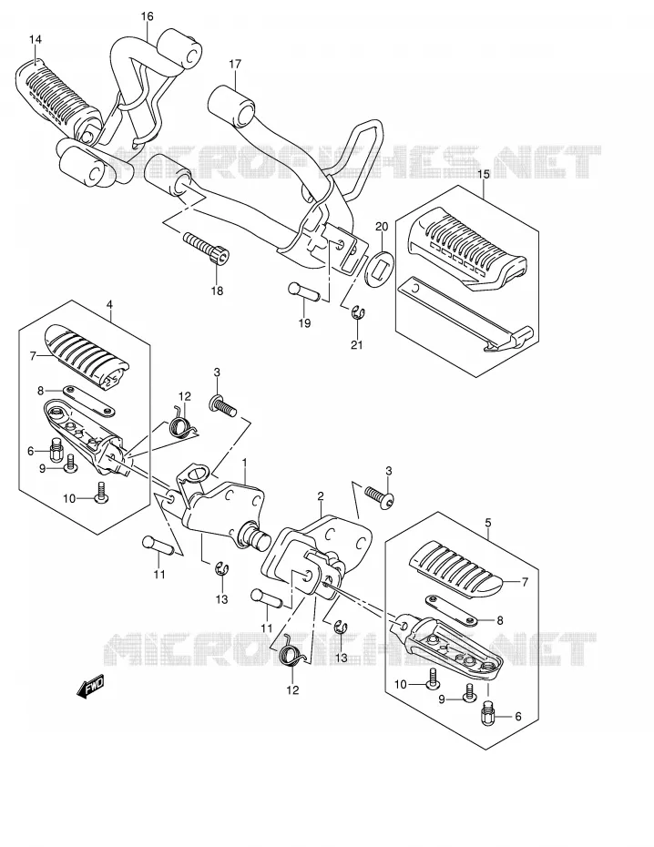 FOOTREST Suzuki MOTO 650 V-STROM 2004  DL650K4(E2)