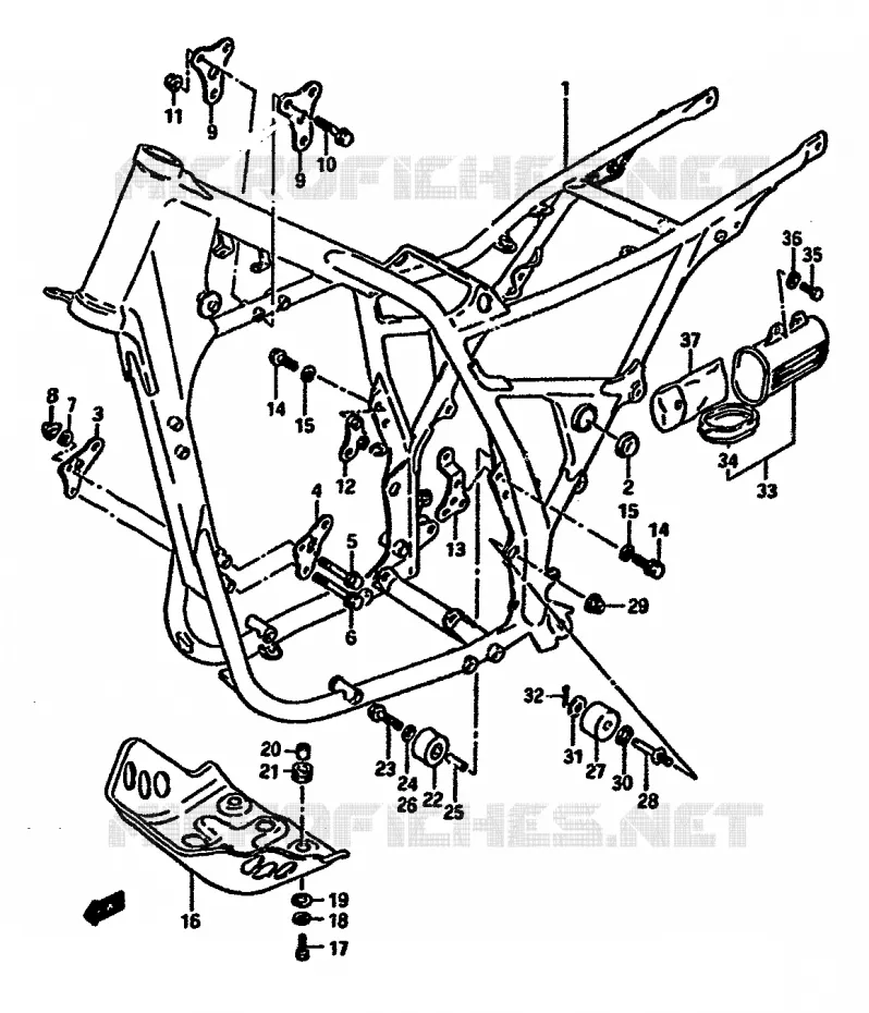 FRAME (MODELE F/G/H) Suzuki MOTO 600 DR 1985  DR600SUF(E2)