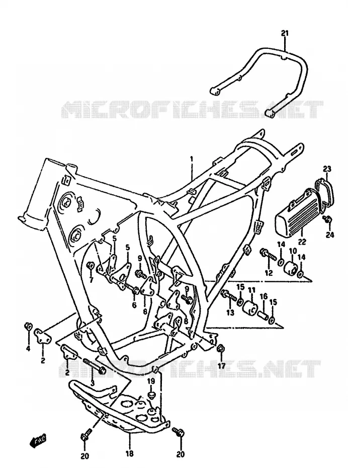 FRAME (MODELE L) Suzuki MOTO 350 DR 1994  DR350SHR(L/M/N/P/R)