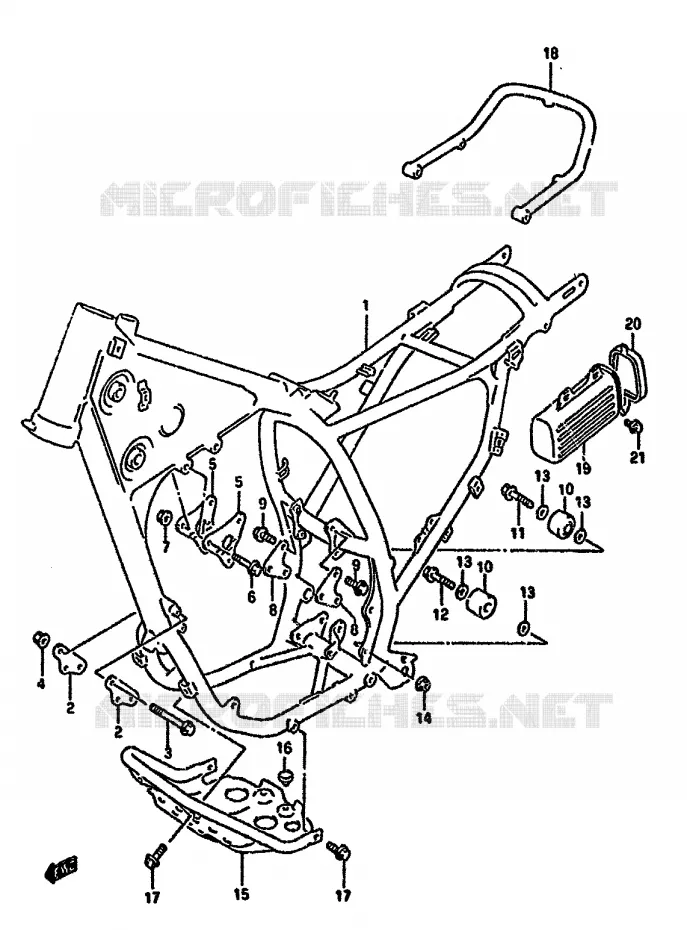 FRAME (MODELE M/N/P) Suzuki MOTO 350 DR 1993  DR350SUP(L/M/N/P/R)