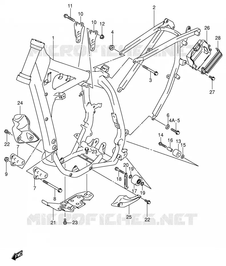 FRAME (MODELE Y) Suzuki MOTO 400 DR-Z 2001  DR-Z400EK1(E1)
