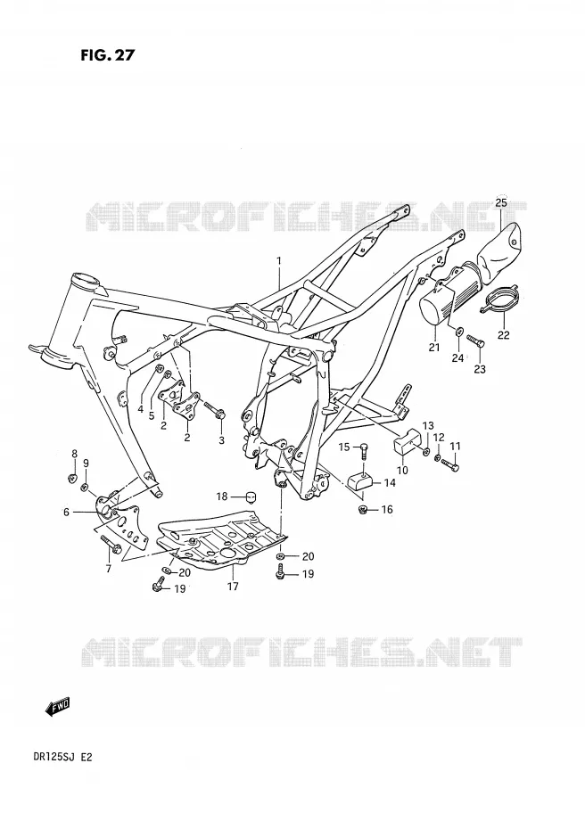 FRAME Suzuki MOTO 125 DR 1987  DR125SH(E2)