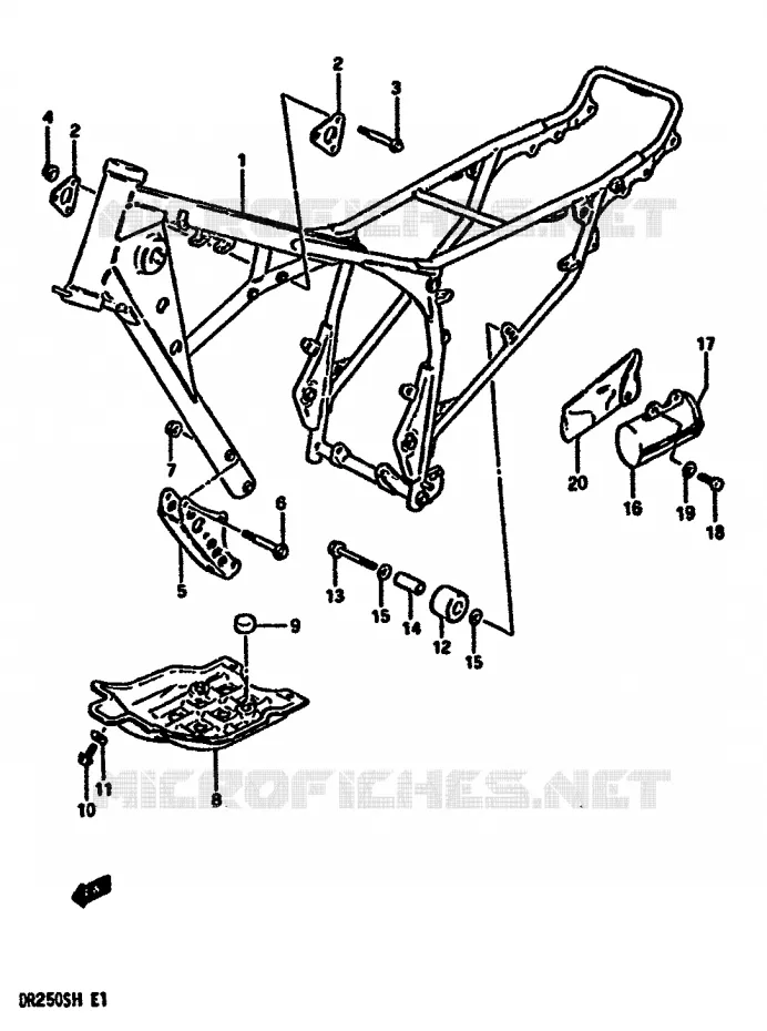 FRAME Suzuki MOTO 250 DR 1986  DR250SG(E/F/G/H)