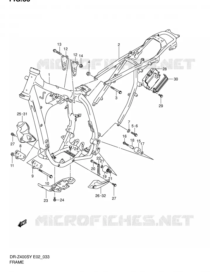 FRAME Suzuki MOTO 400 DR-Z 2002  DR-Z400SK2(E2)
