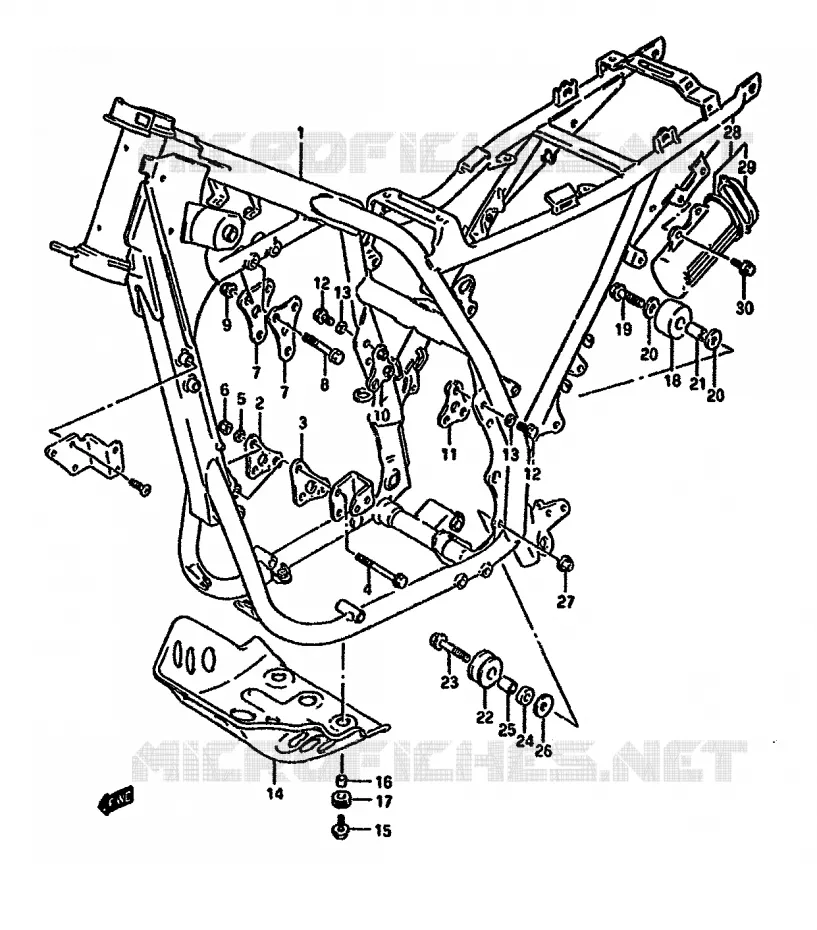 FRAME Suzuki MOTO 650 DR 1992  DR650RN(N/P/R)