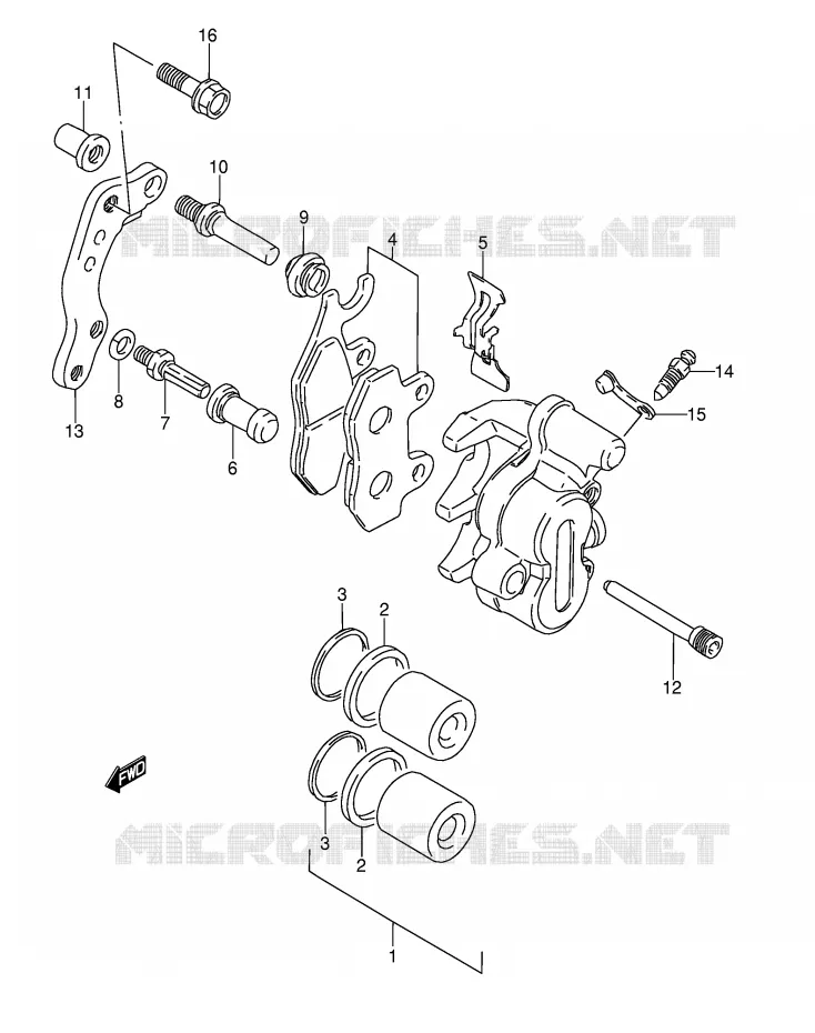 FRONT CALIPER (MODELE L/M) Suzuki MOTO 350 DR 1992  DR350N(E3)