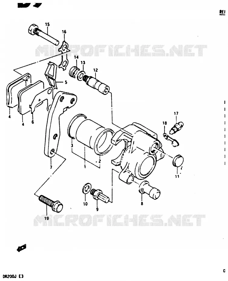 FRONT CALIPER Suzuki MOTO 200 DR 1988  DR200J(G/H/J)