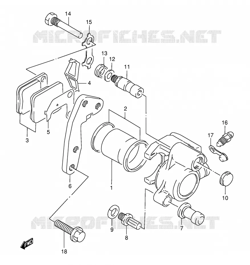 FRONT CALIPER Suzuki MOTO 200 DR 1996  DR200SET(E24)