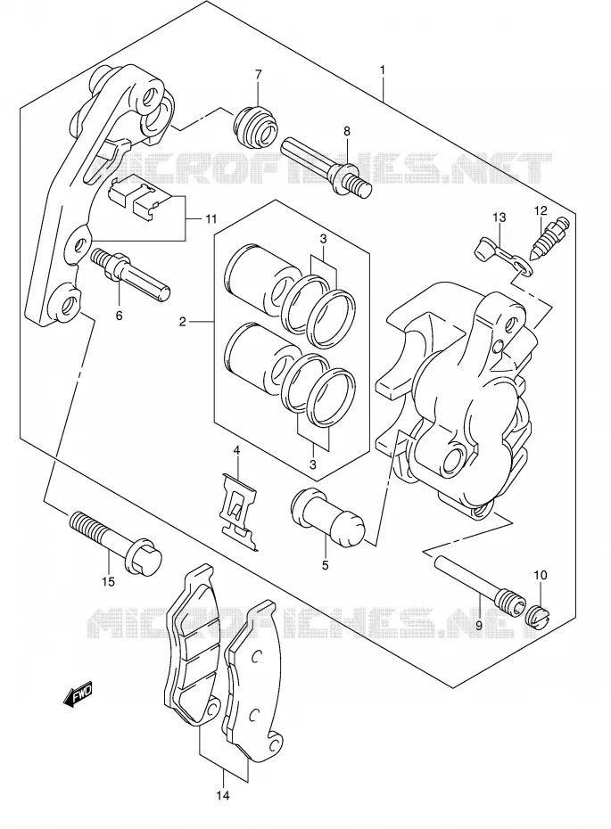 FRONT CALIPER Suzuki MOTO 400 DR-Z 2005  DR-Z400EK5(E1)