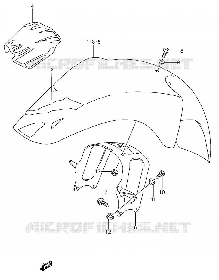 FRONT FENDER (MODELE M/N/P/R/S) Suzuki MOTO 650 DR 1994  DR650RSEUR(E4)
