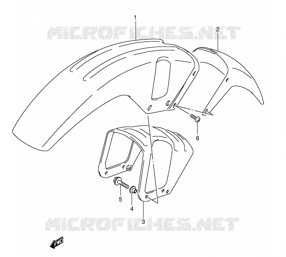 FRONT FENDER (MODELE T) Suzuki MOTO 800 DR 1994  DR800SUR