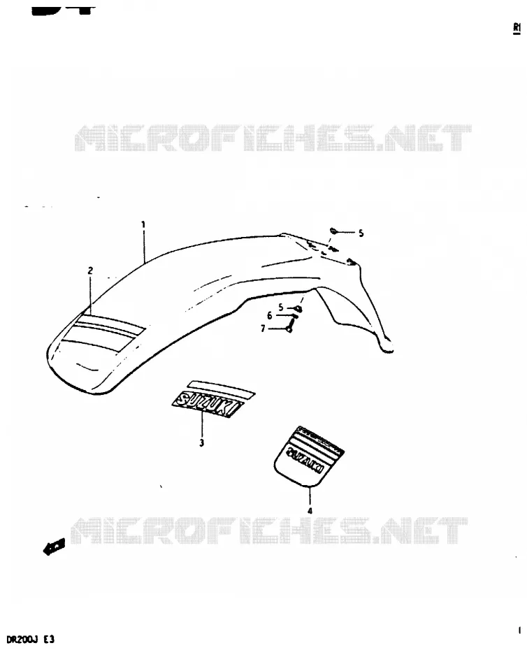 FRONT FENDER Suzuki MOTO 200 DR 1987  DR200H(G/H/J)