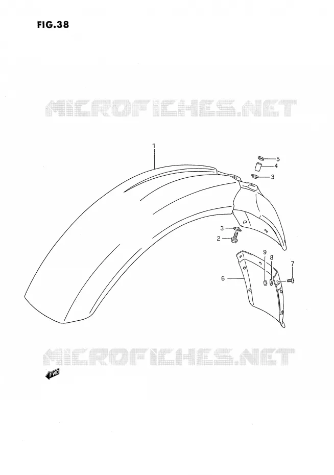 FRONT FENDER Suzuki MOTO 650 DR 1993  DR650RP(E4)