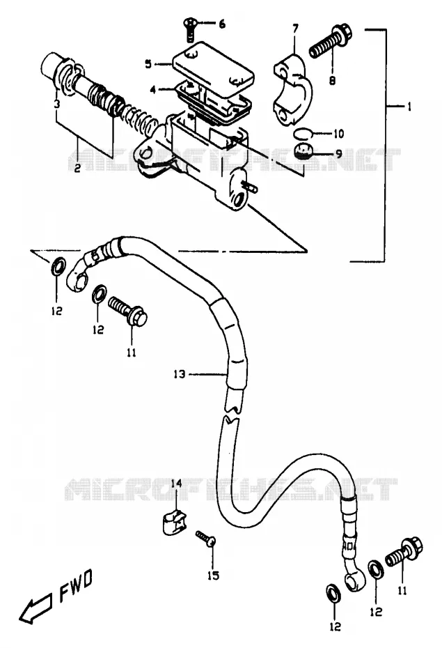 FRONT HOOFDREMCILINDER (E24) Suzuki MOTO 350 DR 1997  DR350V(V/W/X)