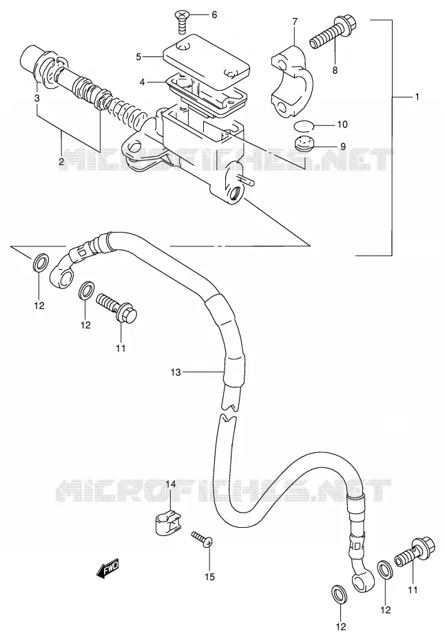 FRONT HOOFDREMCILINDER (E24) Suzuki MOTO 350 DR 1999  DR350X(E1)