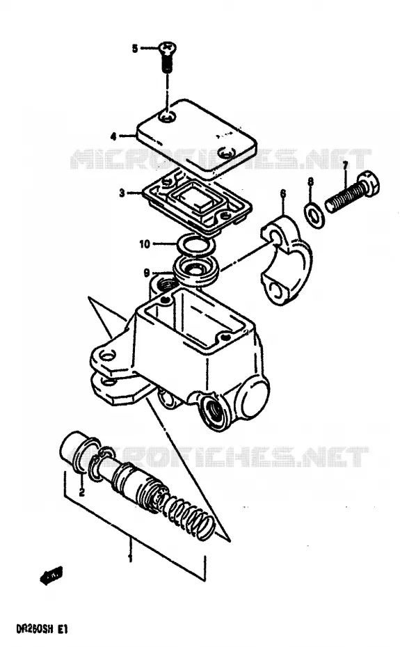 FRONT HOOFDREMCILINDER (MODELE F/G/H) Suzuki MOTO 250 DR 1987  DR250SH(E/F/G/H)