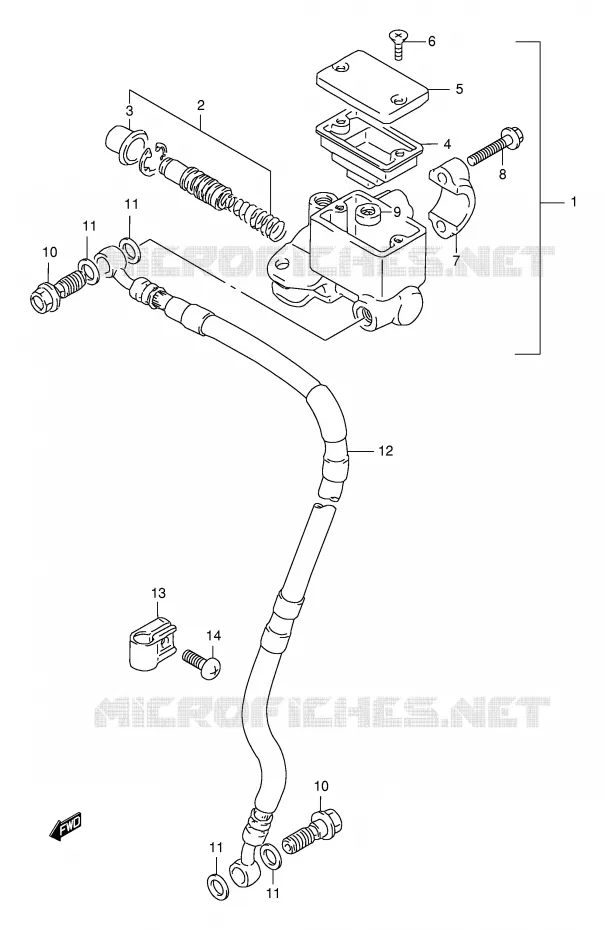 FRONT HOOFDREMCILINDER Suzuki MOTO 125 DR 1999  DR125SEUX(E4)