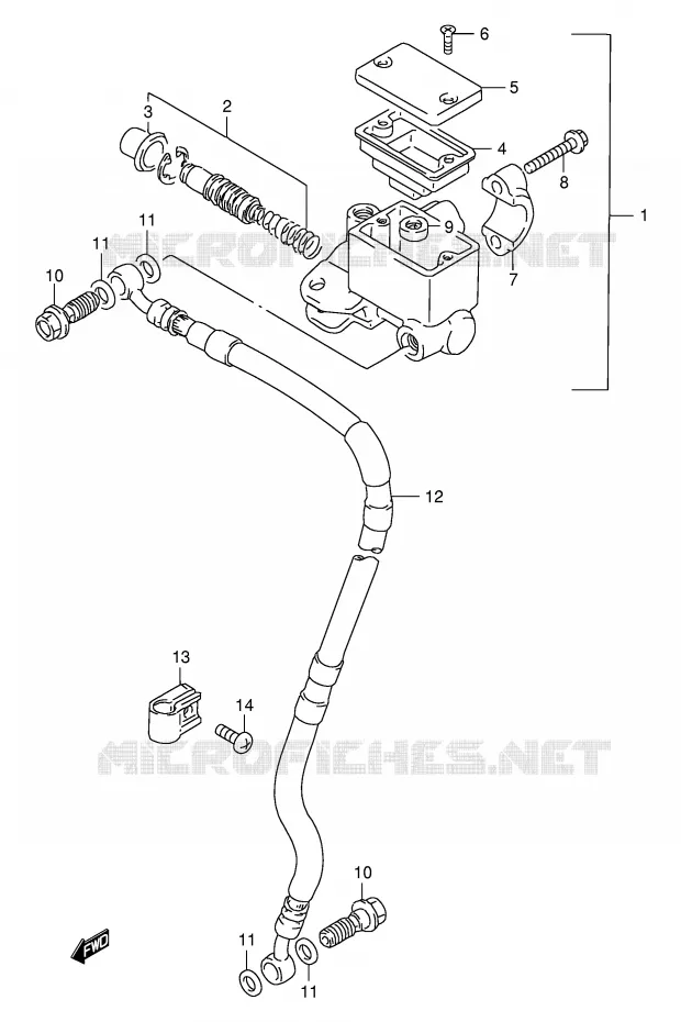 FRONT HOOFDREMCILINDER Suzuki MOTO 200 DR 1998  DR200SEW(E24)