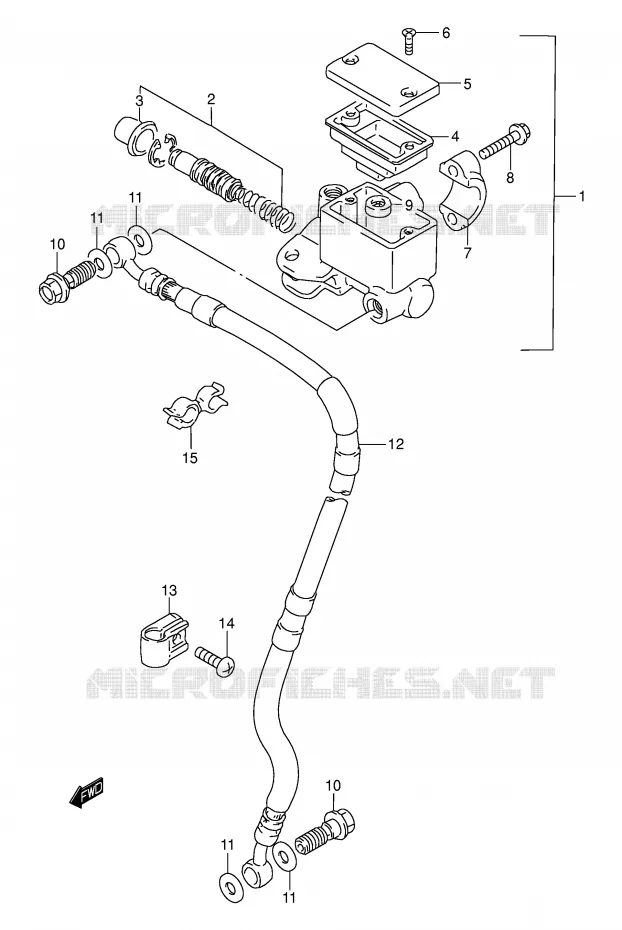 FRONT HOOFDREMCILINDER Suzuki MOTO 250 DR 1995  DR250SES(E24)