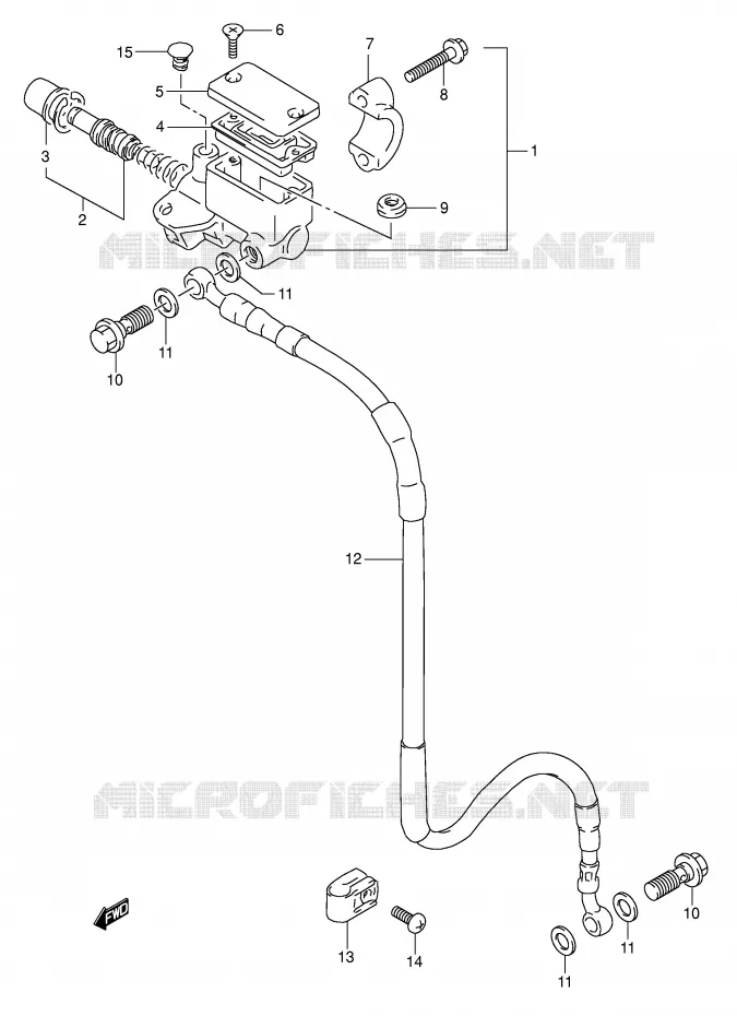 FRONT HOOFDREMCILINDER Suzuki MOTO 350 DR 1992  DR350N(E1)