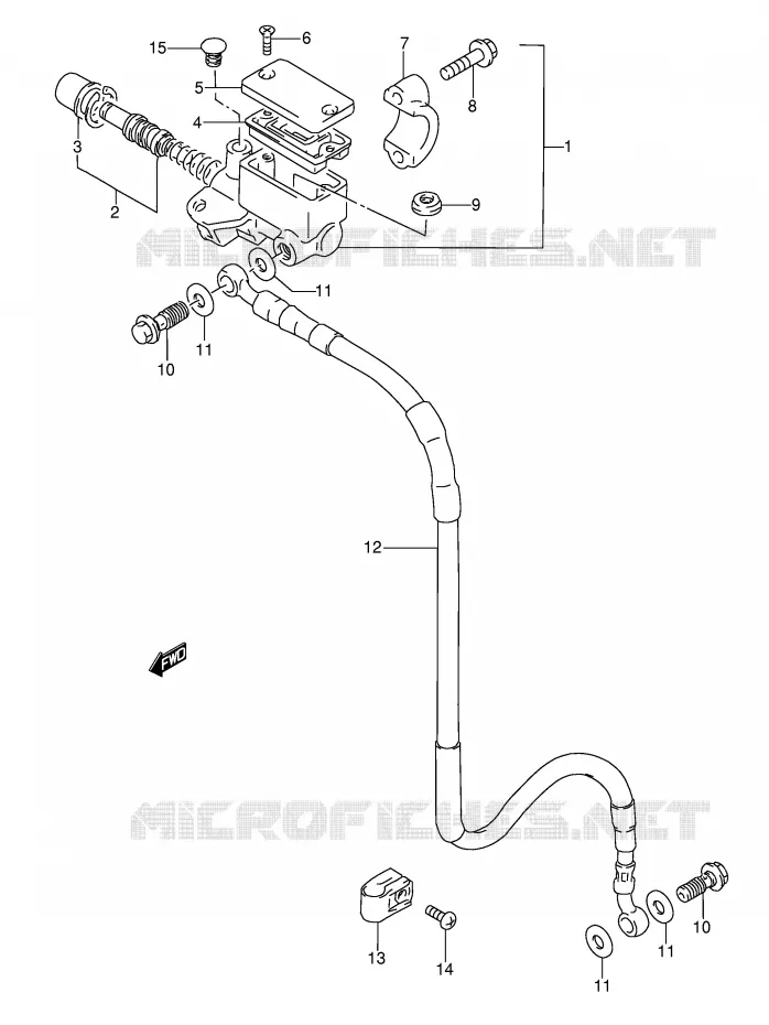 FRONT HOOFDREMCILINDER Suzuki MOTO 350 DR 1995  DR350S(E3)