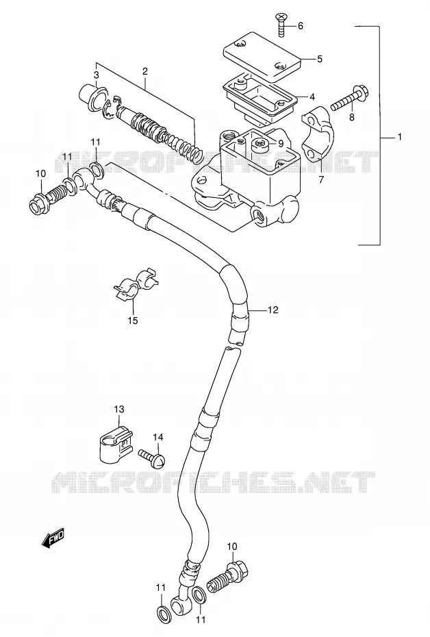 FRONT HOOFDREMCILINDER Suzuki MOTO 350 DR 1998  DR350SEW(E2)