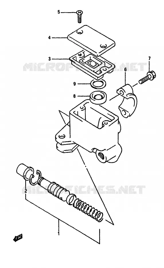 FRONT HOOFDREMCILINDER Suzuki MOTO 650 DR 1991  DR650RSUM(L/M)