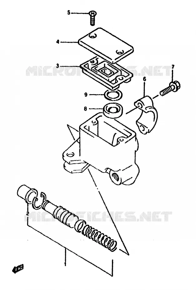 FRONT HOOFDREMCILINDER Suzuki MOTO 650 DR 1994  DR650RUR(N/P/R)