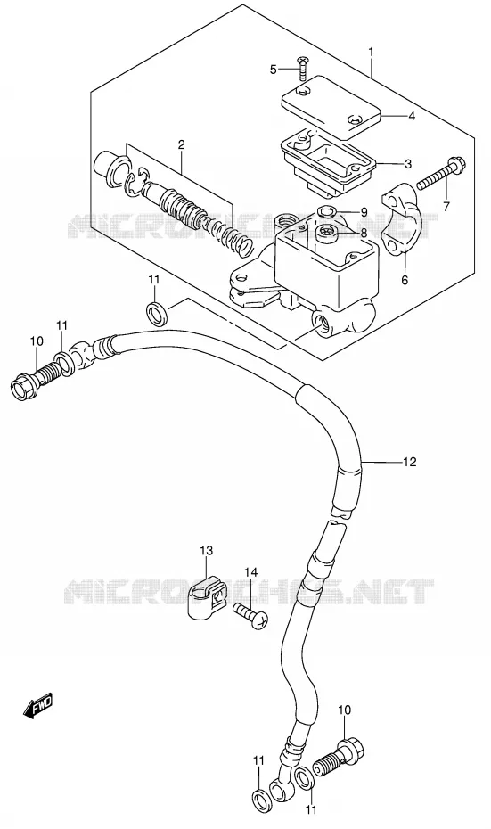 FRONT HOOFDREMCILINDER Suzuki MOTO 650 DR 2001  DR650SEUK1(E4)