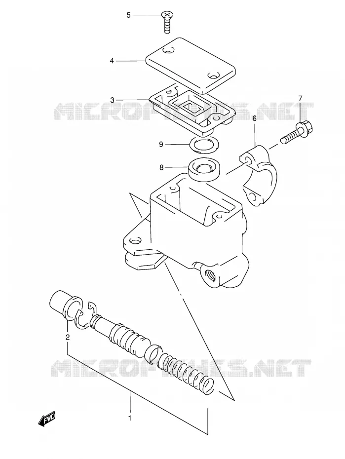 FRONT HOOFDREMCILINDER Suzuki MOTO 800 DR 1991  DR800SM(E4)