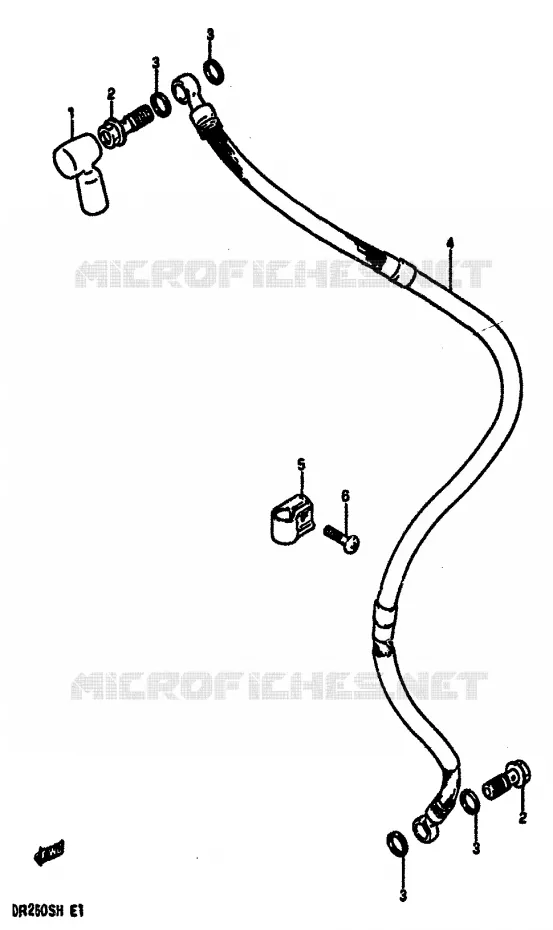 FRONT REMSLANG (MODELE F/G/H) Suzuki MOTO 250 DR 1985  DR250SF(E/F/G/H)