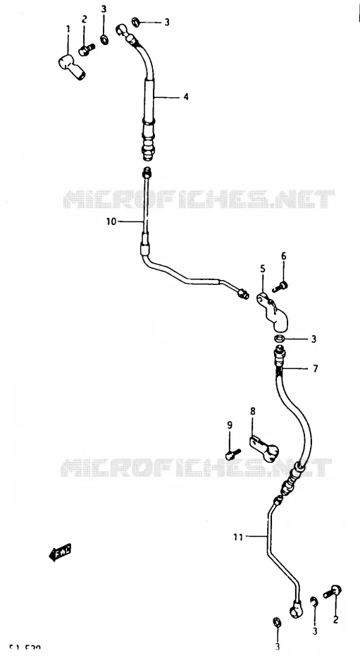 FRONT REMSLANG Suzuki MOTO 500 DR 1988  DR500SJ(G/H/J)
