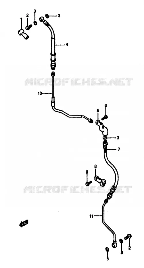FRONT REMSLANG Suzuki MOTO 600 DR 1986  DR600SG(E2)