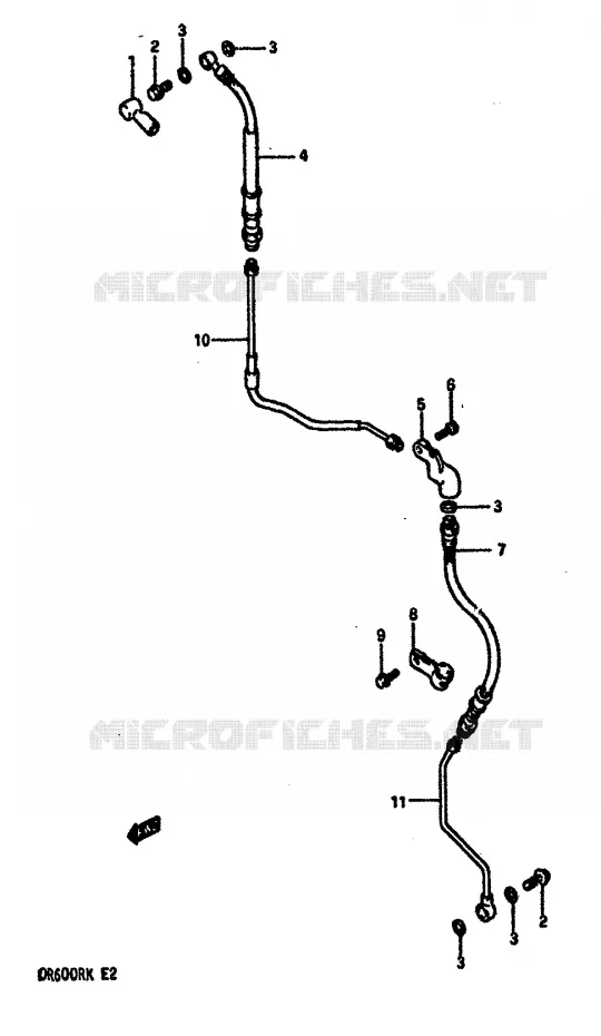 FRONT REMSLANG Suzuki MOTO 600 DR 1987  DR600RH(E2)