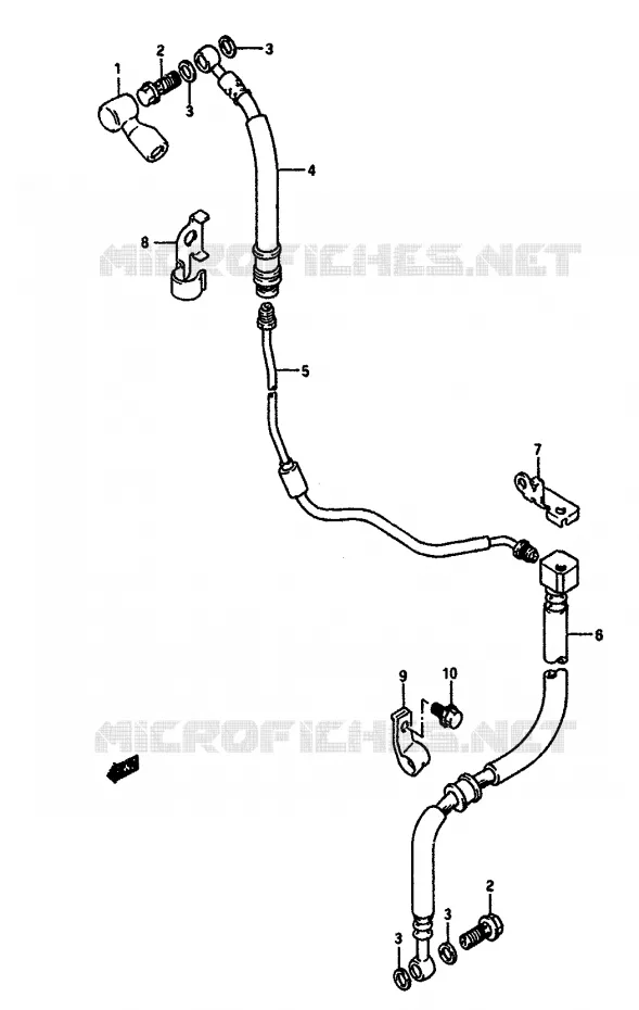 FRONT REMSLANG Suzuki MOTO 650 DR 1990  DR650RSUL(L/M)