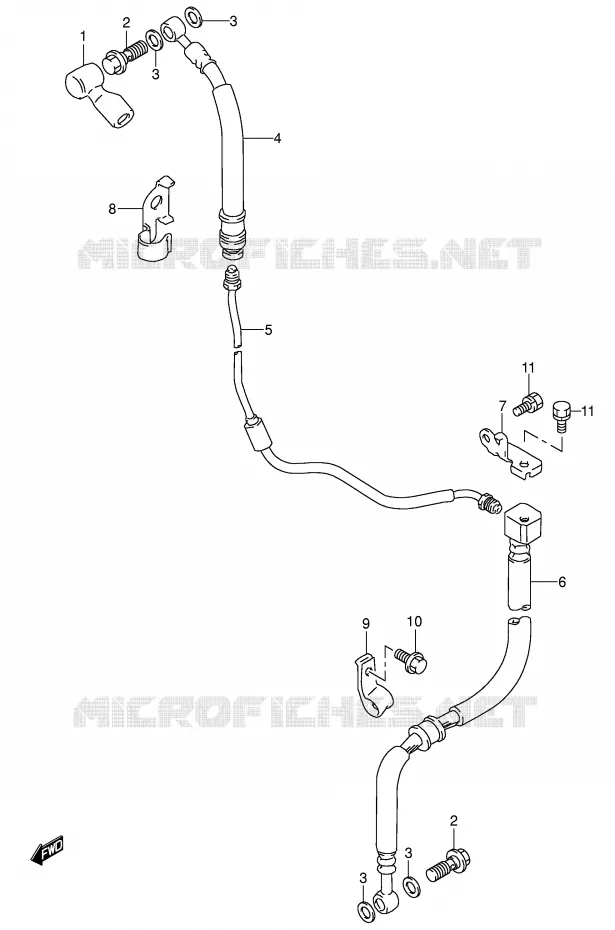 FRONT REMSLANG Suzuki MOTO 650 DR 1995  DR650RSEUS(E4)