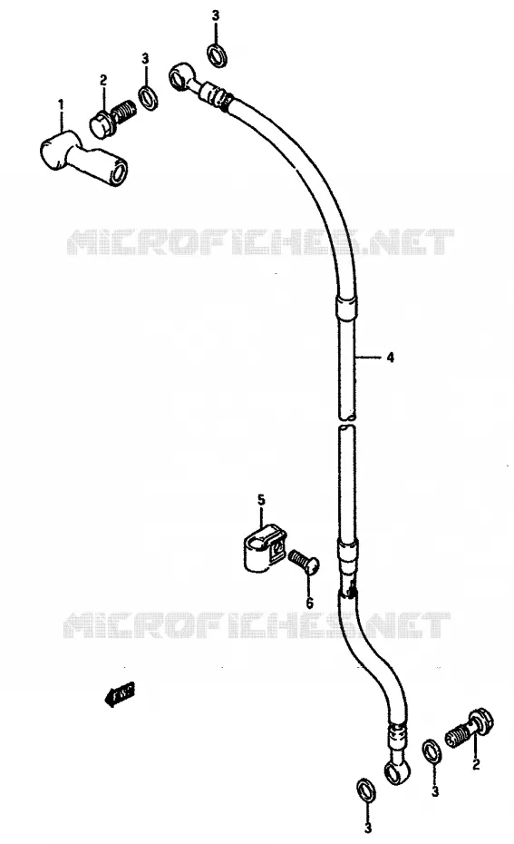 FRONT REMSLANG Suzuki MOTO 750 DR 1988  DR750SJ(J/K)