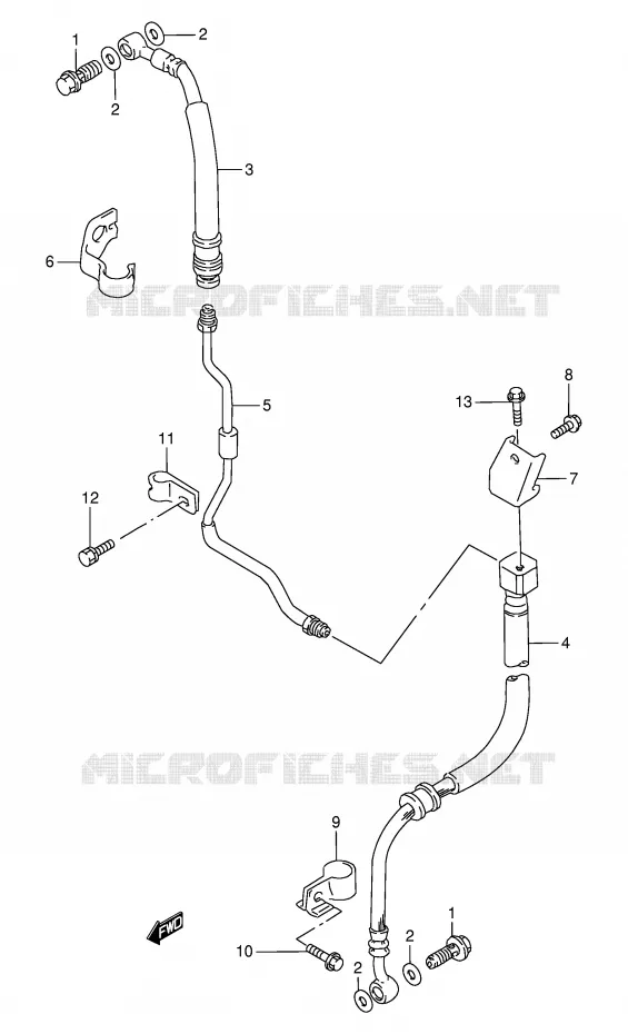 FRONT REMSLANG Suzuki MOTO 800 DR 1997  DR800SV(E4)