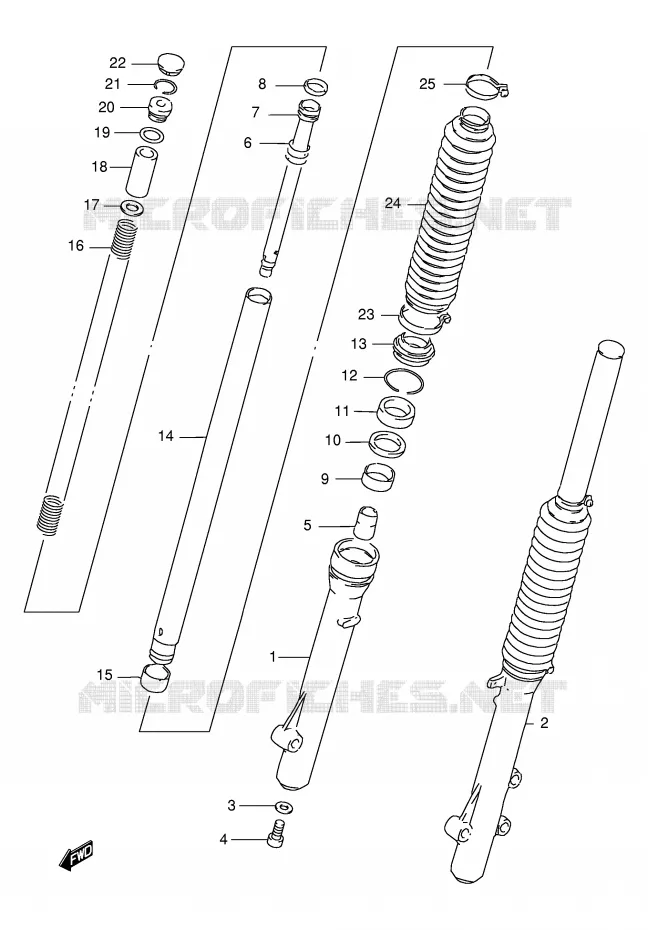 FRONT SCHOKDEMPER Suzuki MOTO 125 DR 1999  DR125SEX(E4)