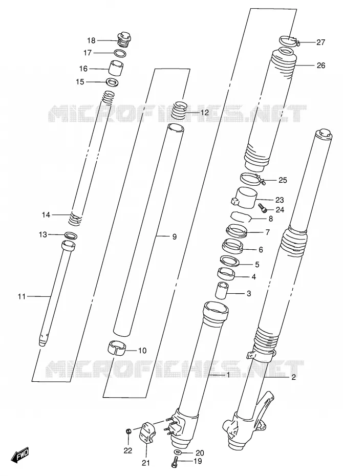 FRONT SCHOKDEMPER Suzuki MOTO 650 DR 1999  DR650SEX(E4)