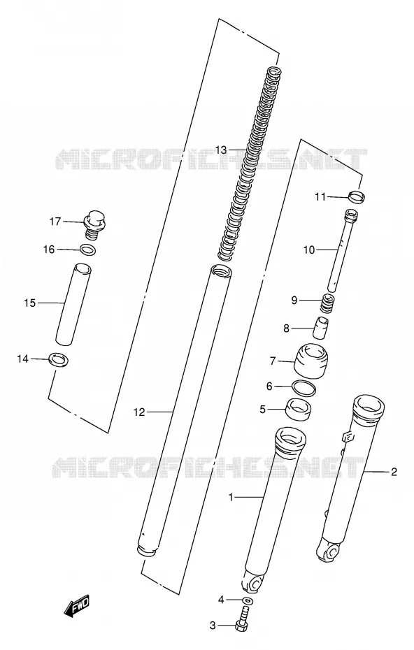 FRONT SCHOKDEMPER Suzuki MOTO 80 DS 1998  DS80W(E24)