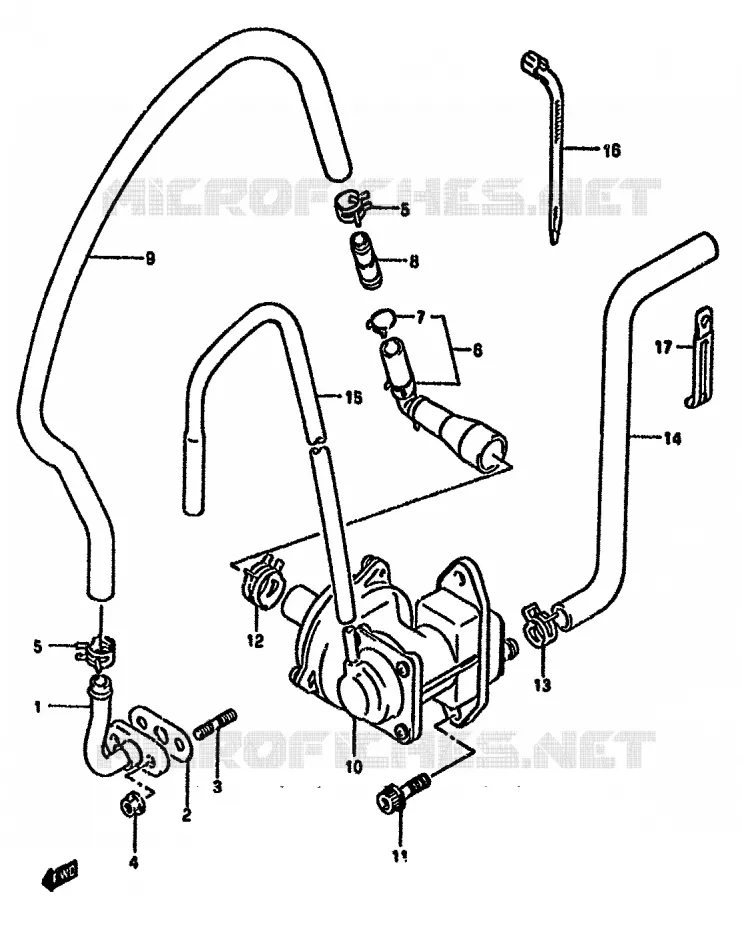 FUEL EVAP SYSTEM (E18) Suzuki MOTO 650 DR 1993  DR650RP(N/P/R)